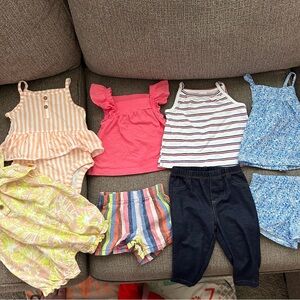 NEVER WORN 6 month girls summer clothes, 8 pieces